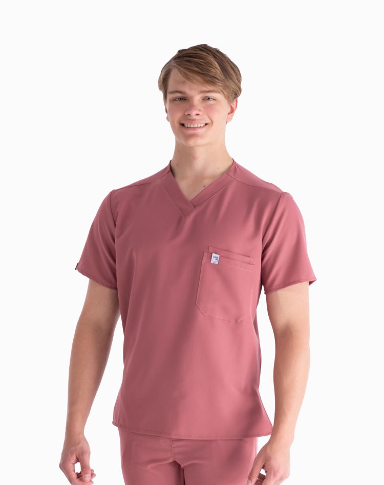 Jeff™ Top - ScrubLab Mauve (Front)